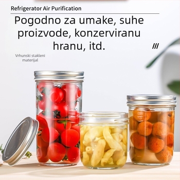 Stakleni Mason teglica u američkom stilu, prozirna, zatvorena, široko grlo, za zobene pahuljice, milkshake i sokove, glatka površina, 500 ml