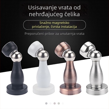 Magnetični držač vrata od 304 nehrđajućeg čelika, bez bušenja, snažan magnet, tih protiv sudara, za montažu na zid i na pod, gornji hardver za vrata