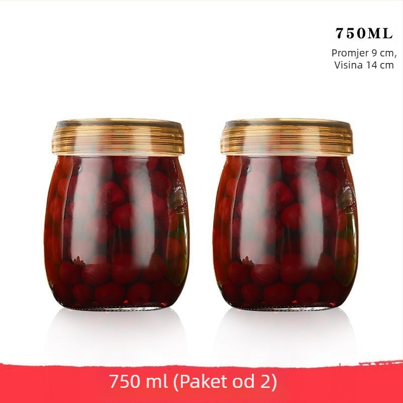 Višekorisni stakleni spremnik za pohranu s hermetičkim zatvaranjem, otporan na vlagu; pogodan za med, žitarice, orašaste plodove, čajne listove i mlijeko u prahu.