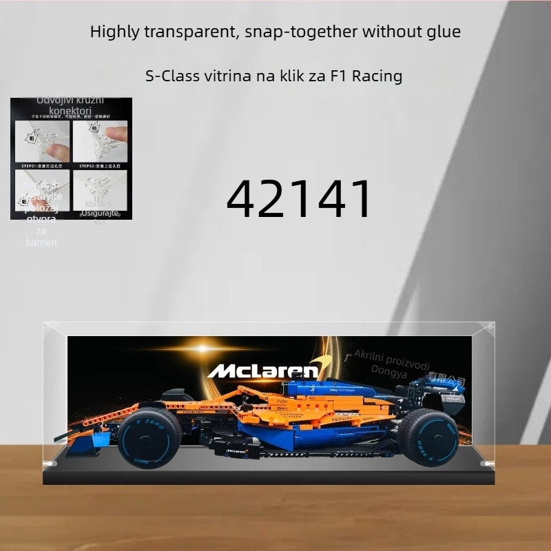Akrilna eksponat kutija za Lego 42141, 42207, 42171 – kutija za pohranu F1 figurica, zaštita od prašine