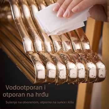 Vješalica za odjeću od kosmičkog aluminija za kućnu upotrebu, bez tragova, zaštita ramena, lagana luksuzna vješalica od nehrđajućeg čelika uz odgovarajuće sušilo