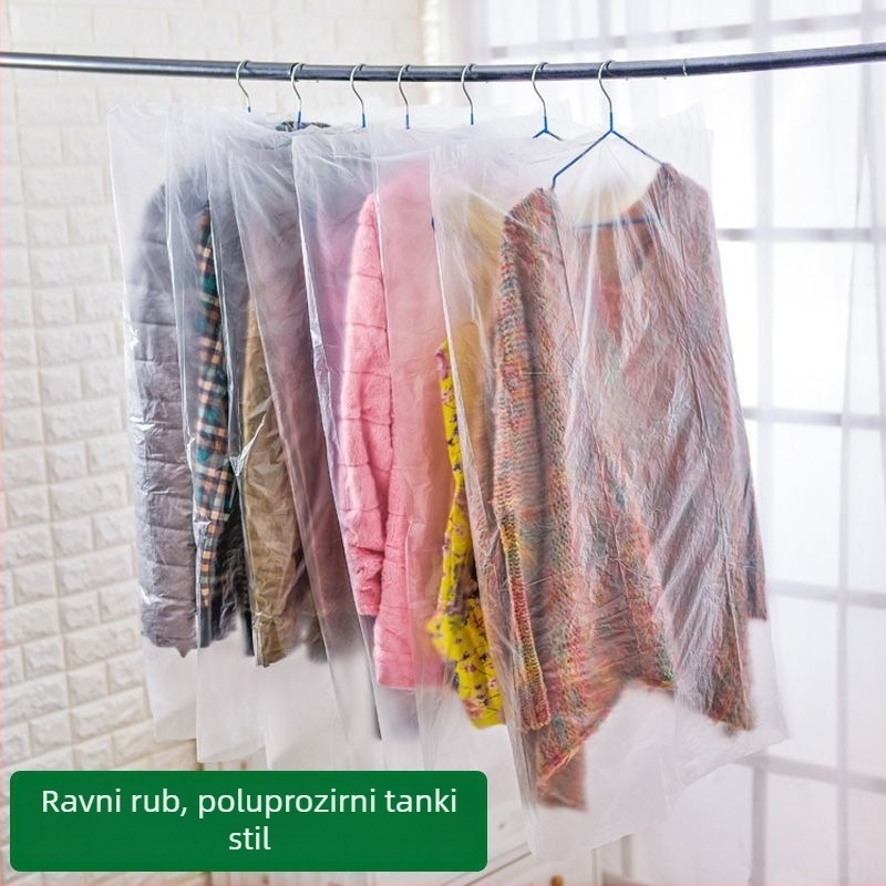 Prozirni zaštitnik od prašine za odjeću, vrećica za vješanje odjeće, jednokratni zaštitni omotač za kapute i odijela, za kućnu upotrebu