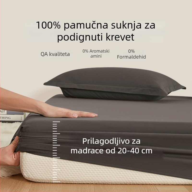 Napinjano platno od 100% pamuka, duboki džep 30/40, potpuno pokrivanje madraca, za sve sezone
