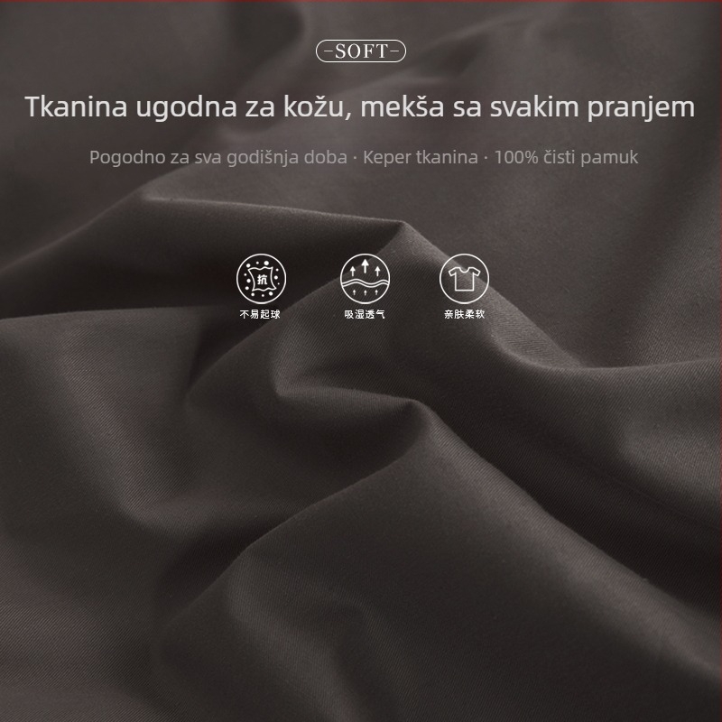 Napinjano platno od 100% pamuka, duboki džep 30/40, potpuno pokrivanje madraca, za sve sezone