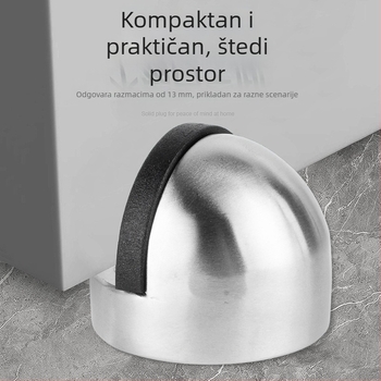 Nehrđajući čelični vrata stopper, bez bušenja, s podignutim gumanim vrhom, podnošenje na pod, zaštita od udara za staklene površine