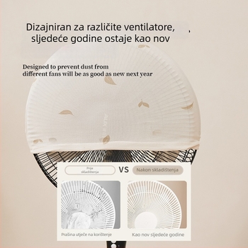 Tkaninski zaštitni navlaka za ventilator – potpuno pokrivanje za stojeće i stolne ventilatore, kvadratnog oblika