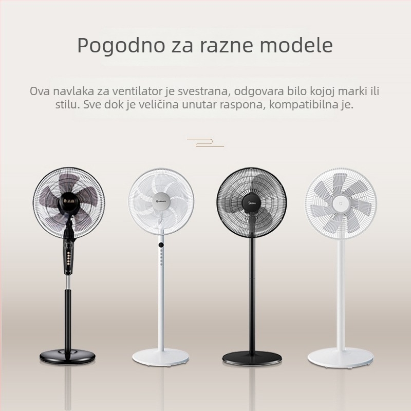 Tkaninski zaštitni navlaka za ventilator – potpuno pokrivanje za stojeće i stolne ventilatore, kvadratnog oblika