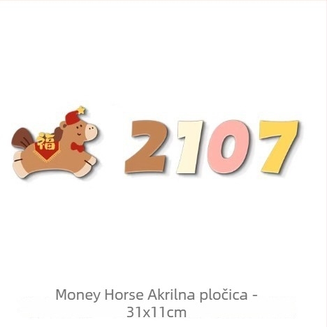 Magnetska pločica za kućni broj od akrilata, kućni ljubimac s točkicama, bez bušenja, šarena dekoracija ulaza