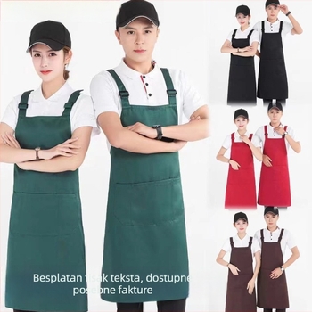 Pregača za kućnu kuhinju bez rukava, vodootporna i otporna na masnoću, s podesivim dvostrukim naramenicama i H-povratnim remenom, pogodna za catering, ispis logotipa na struku.