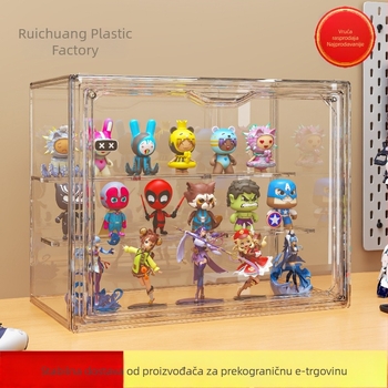 Magnetski stolni stalak za prikaz i skladištenje, prozirni akril, Bubble Mart figurice, prašini otporno, veliki kapacitet