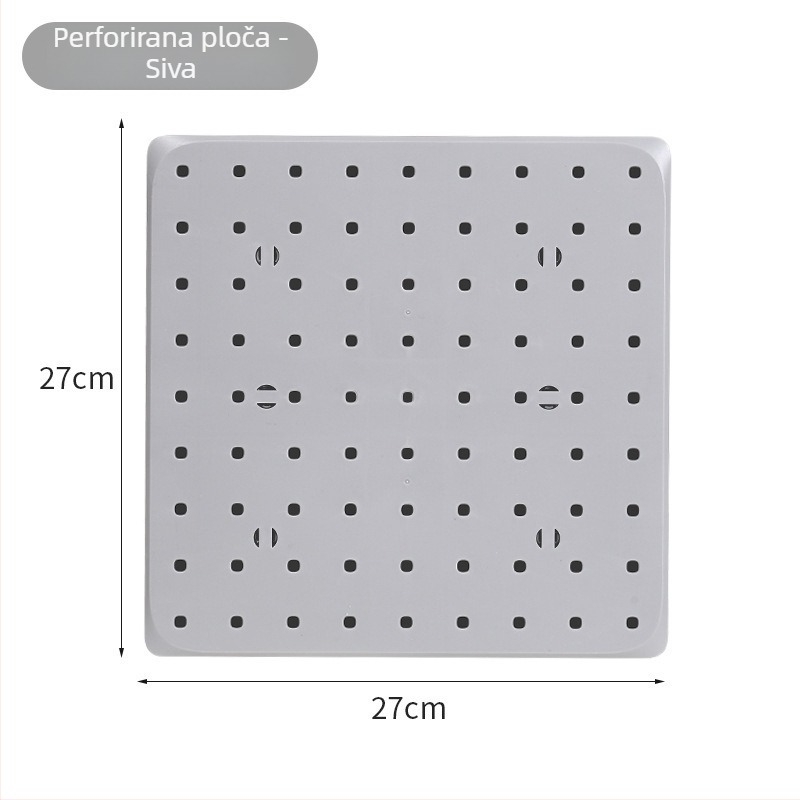 Zidni stalak za pohranu s perforiranom pločom, bez bušenja, za kuhinju, dom učenika i kupaonu