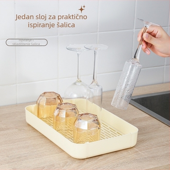 3-etažni stolni držač za šalice s odvodnim pladnjem - velik kapacitet, moderan minimalistički dizajn