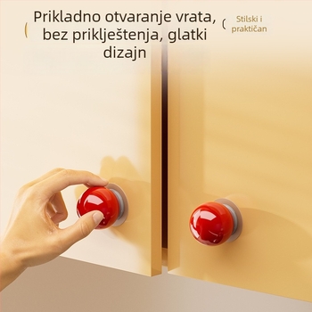 Držač vrata sa usisnom čašicom i kukom, bez bušenja — za ormariće, ladice, klizna vrata i prozore