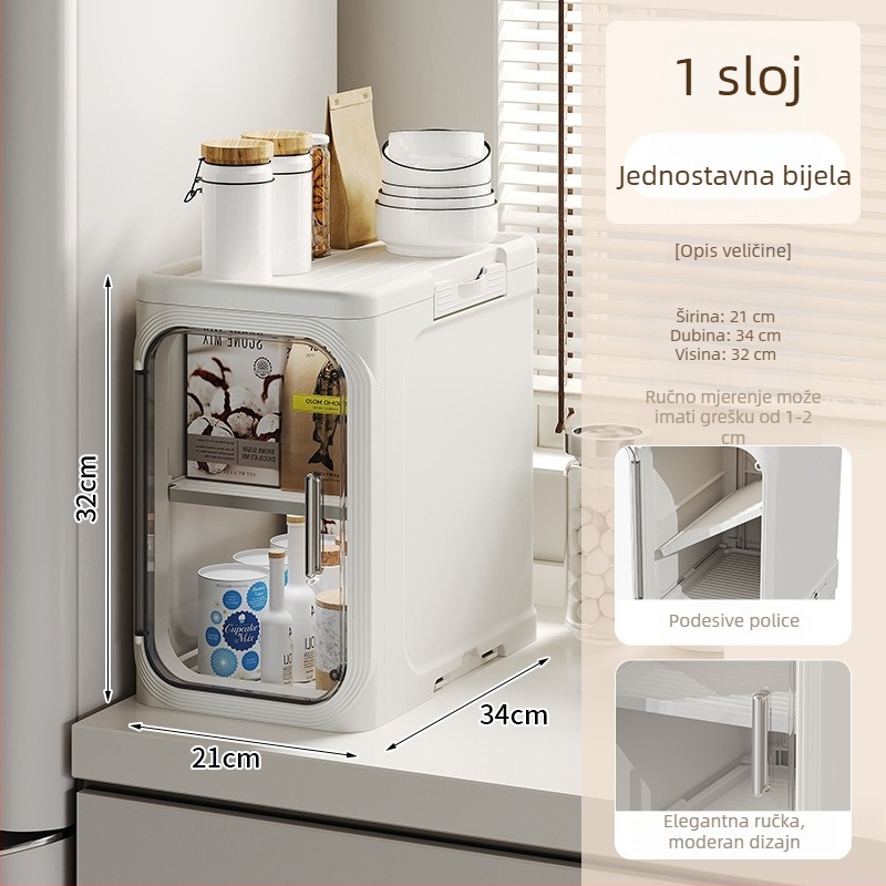 3-etažni plastični ormar za pohranu za uske prostore – kupaonica i kuhinja