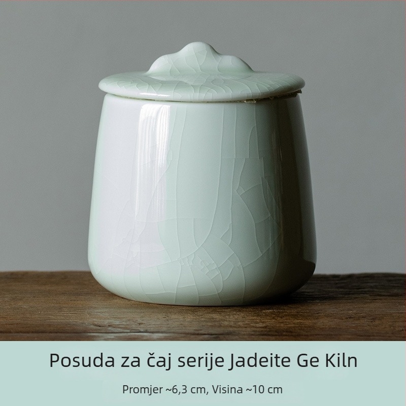 Ge Yao keramička posuda za čaj sa vzorom Zen Wing, otporna na vlagu, za čuvanje čaja i sušenog voća, kineski stil.