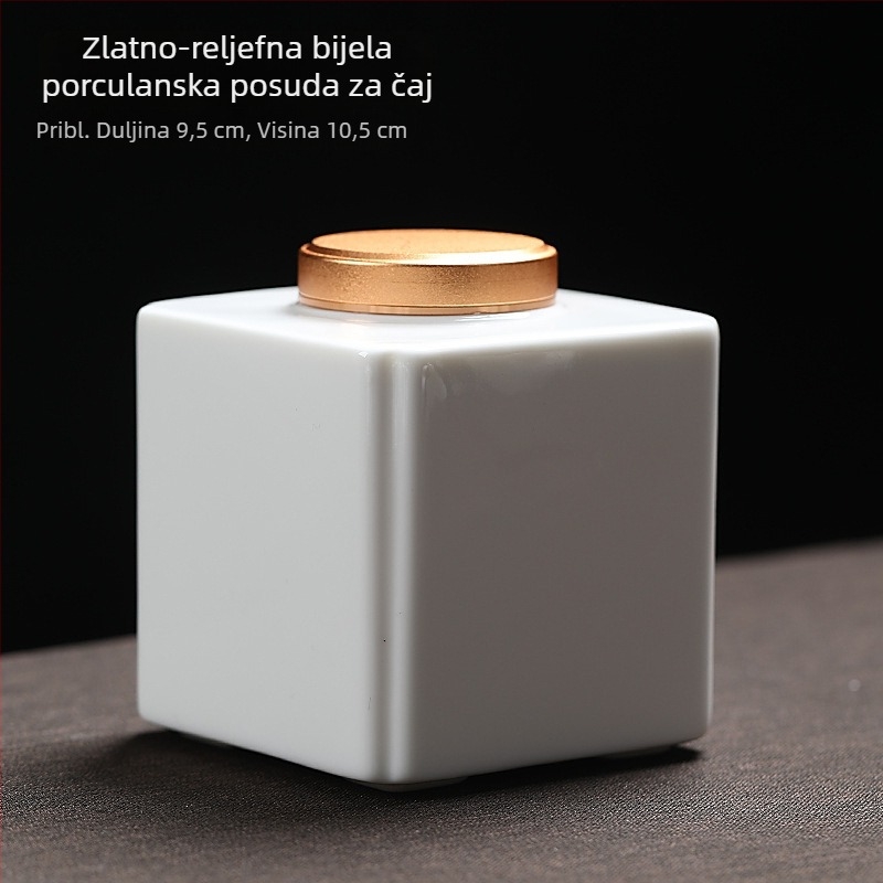 Ge Yao keramička posuda za čaj sa vzorom Zen Wing, otporna na vlagu, za čuvanje čaja i sušenog voća, kineski stil.