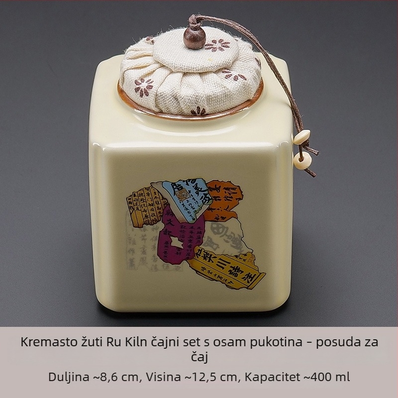 Ge Yao keramička posuda za čaj sa vzorom Zen Wing, otporna na vlagu, za čuvanje čaja i sušenog voća, kineski stil.