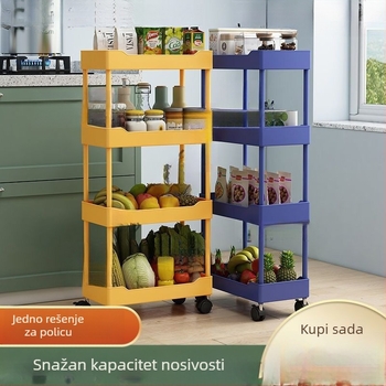 Uski kuhinjski regał za skladištenje, samostojeći, višeslojni, za uske prostore kupaonice, mobilni kolica za pohranu
