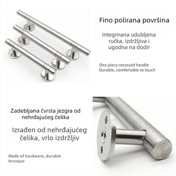 Rukohvat od nehrđajućeg čelika za ormar, mala minimalistička ručica za vrata i ladice, plošna ugradnja za ormar za cipele.