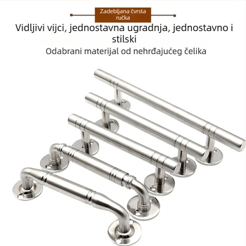 Rukohvat od nehrđajućeg čelika za ormar, mala minimalistička ručica za vrata i ladice, plošna ugradnja za ormar za cipele.