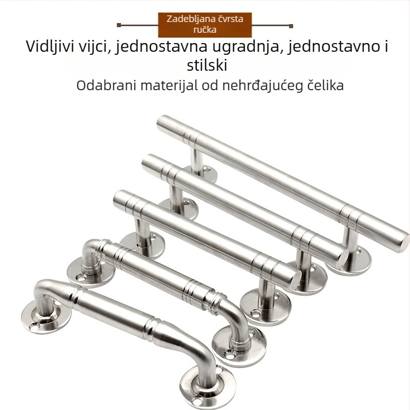 Rukohvat od nehrđajućeg čelika za ormar, mala minimalistička ručica za vrata i ladice, plošna ugradnja za ormar za cipele.