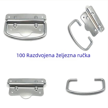 Sklopiva ručka od nehrđajućeg čelika 201/304, podijeljena ili monolitna konstrukcija, za metalne kutije i kovčege, prsten za vuču prtljage