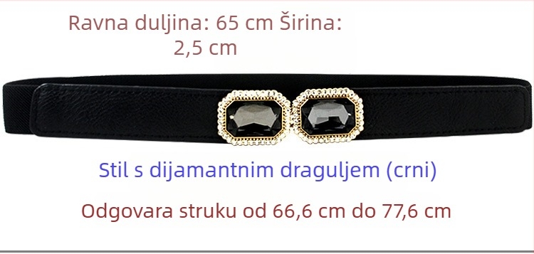 Ženski elastični pojas u korejskom stilu s vintage kristalnim ukrasima za pletene haljine