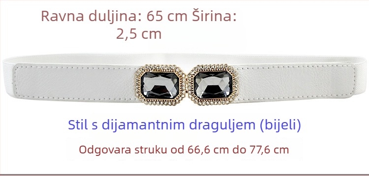 Ženski elastični pojas u korejskom stilu s vintage kristalnim ukrasima za pletene haljine