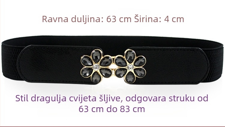 Ženski elastični pojas u korejskom stilu s vintage kristalnim ukrasima za pletene haljine