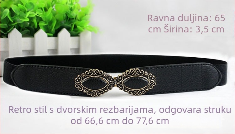 Ženski elastični pojas u korejskom stilu s vintage kristalnim ukrasima za pletene haljine