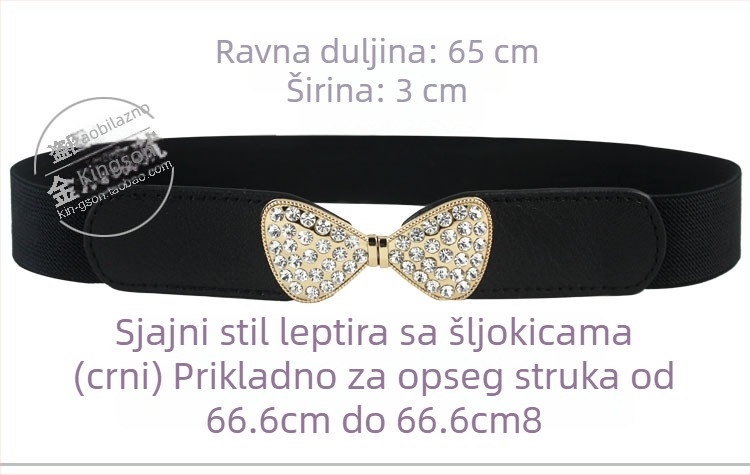 Ženski elastični pojas u korejskom stilu s vintage kristalnim ukrasima za pletene haljine