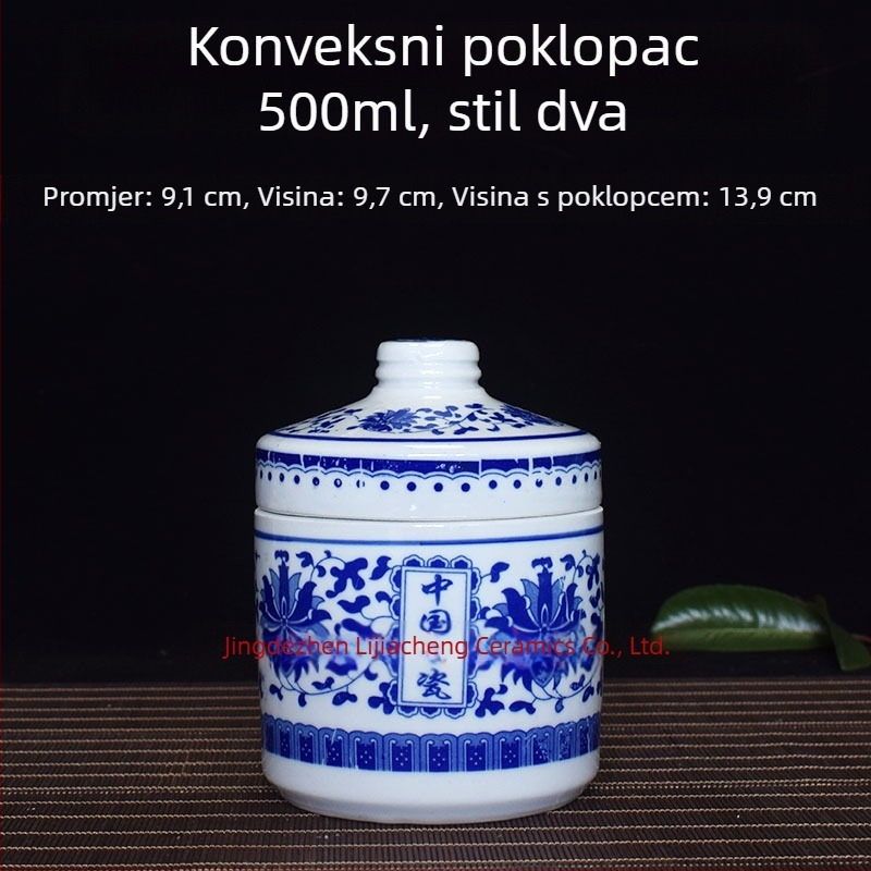 Porcelanska vintage posuda za pastu sa zatvaračem, namijenjena skladištenju fermentiranog tofua, guste pašte i tradicionalne kineske medicine.