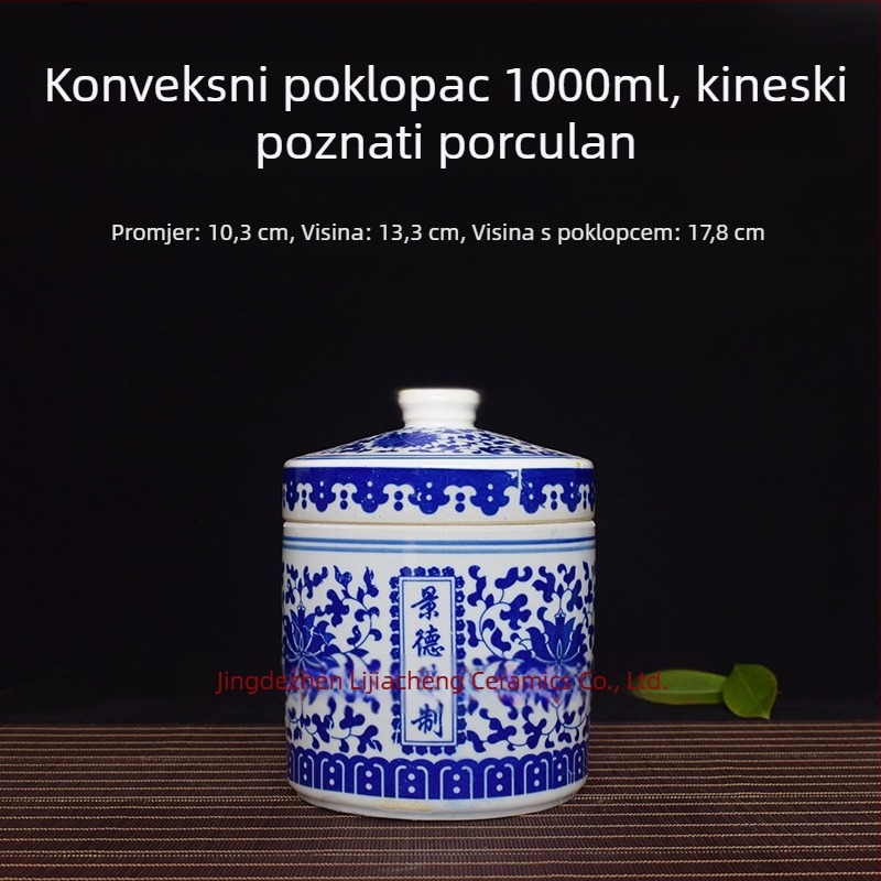 Porcelanska vintage posuda za pastu sa zatvaračem, namijenjena skladištenju fermentiranog tofua, guste pašte i tradicionalne kineske medicine.