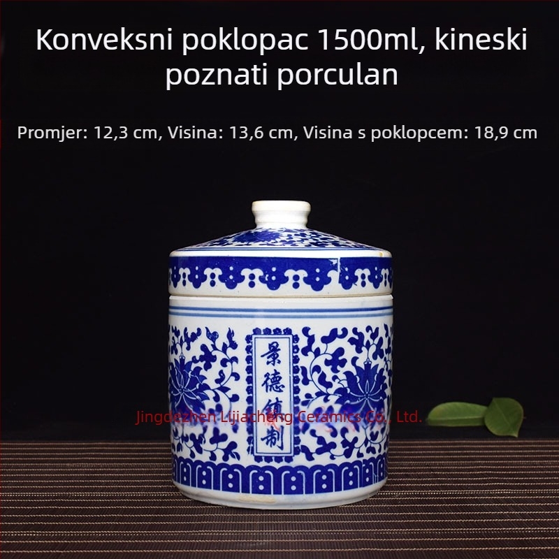 Porcelanska vintage posuda za pastu sa zatvaračem, namijenjena skladištenju fermentiranog tofua, guste pašte i tradicionalne kineske medicine.