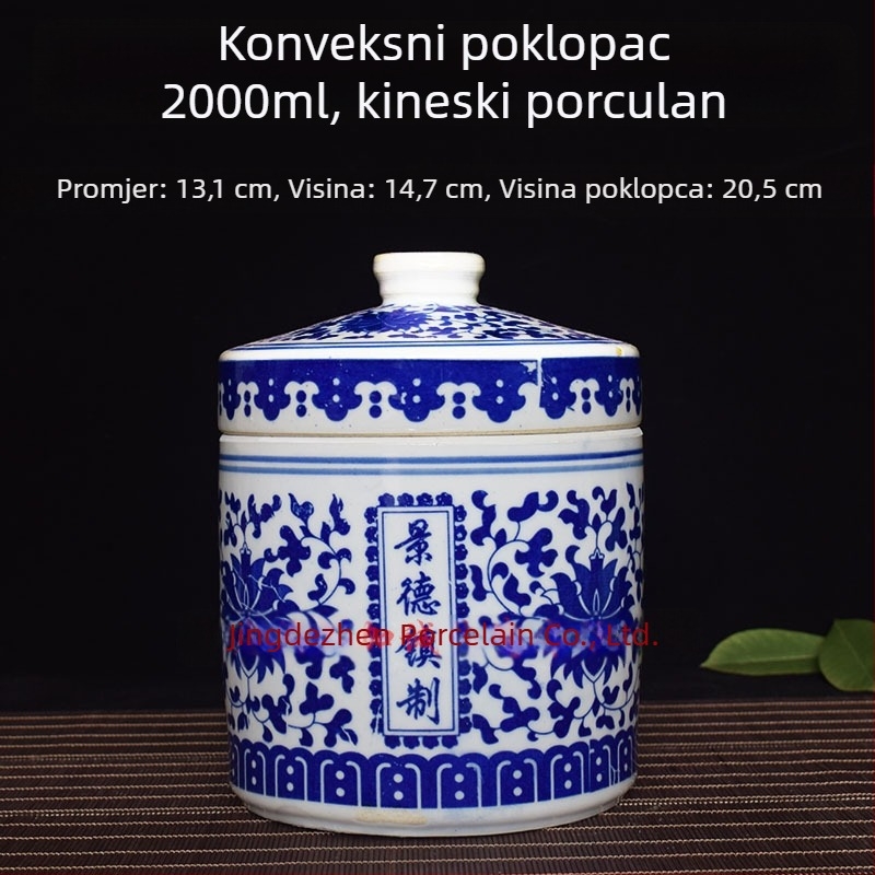 Porcelanska vintage posuda za pastu sa zatvaračem, namijenjena skladištenju fermentiranog tofua, guste pašte i tradicionalne kineske medicine.