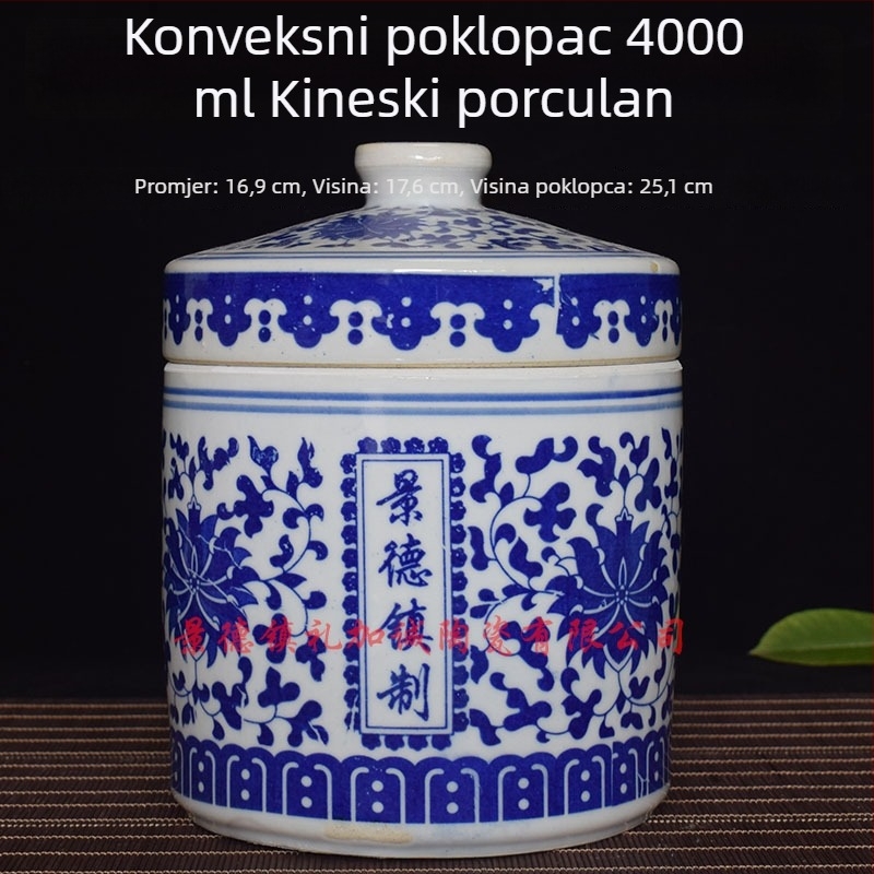 Porcelanska vintage posuda za pastu sa zatvaračem, namijenjena skladištenju fermentiranog tofua, guste pašte i tradicionalne kineske medicine.
