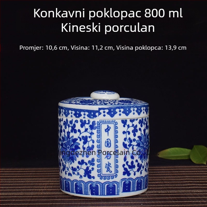 Porcelanska vintage posuda za pastu sa zatvaračem, namijenjena skladištenju fermentiranog tofua, guste pašte i tradicionalne kineske medicine.