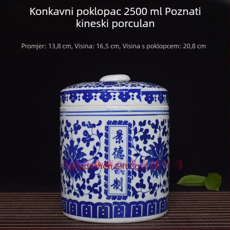 Porcelanska vintage posuda za pastu sa zatvaračem, namijenjena skladištenju fermentiranog tofua, guste pašte i tradicionalne kineske medicine.