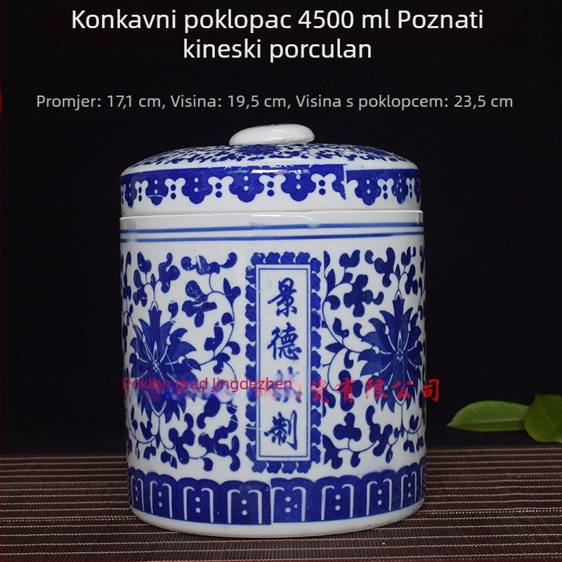 Porcelanska vintage posuda za pastu sa zatvaračem, namijenjena skladištenju fermentiranog tofua, guste pašte i tradicionalne kineske medicine.