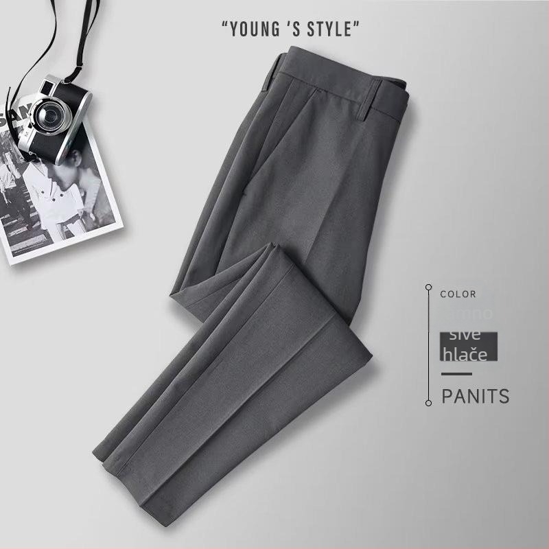 Muške hlače slim-fit, dužine 9/10, poslovne, bez glačanja, ljetne elegantne hlače