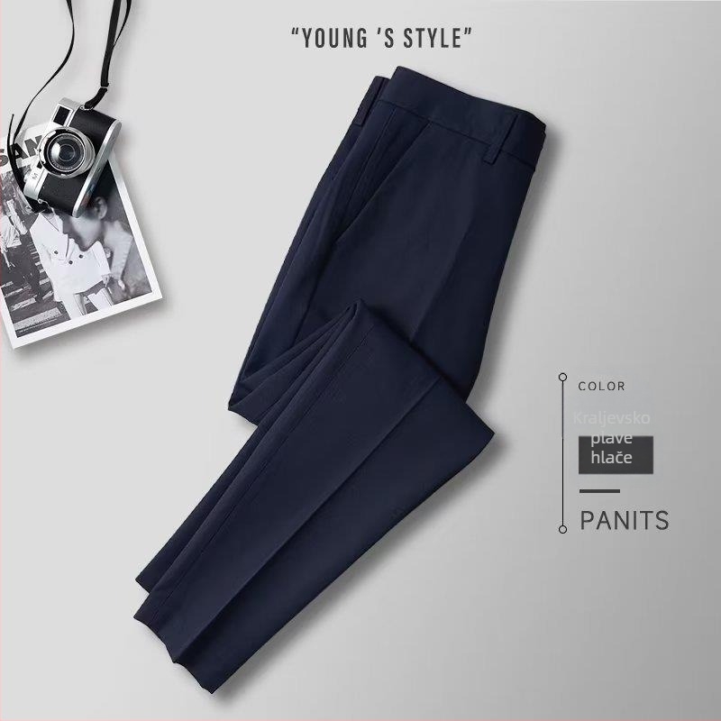 Muške hlače slim-fit, dužine 9/10, poslovne, bez glačanja, ljetne elegantne hlače