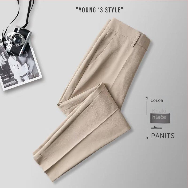 Muške hlače slim-fit, dužine 9/10, poslovne, bez glačanja, ljetne elegantne hlače