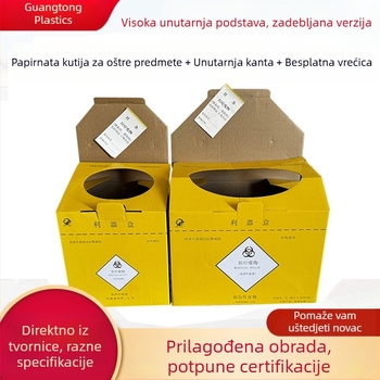 Papirnata kutija za oštre predmete, jednokratna, skladištenje medicinskog otpada, 6L13LL