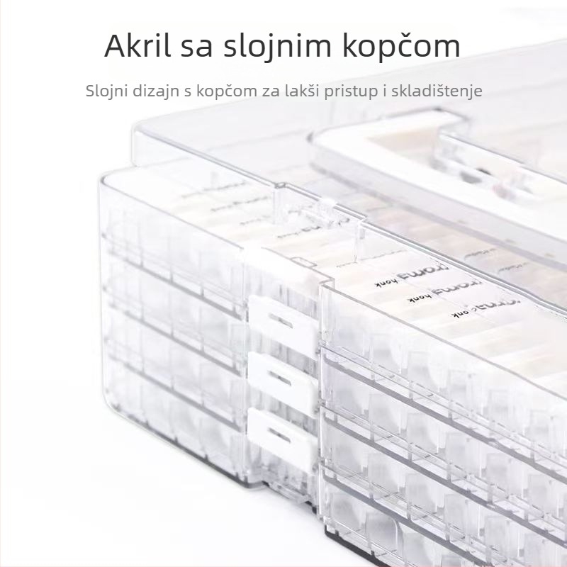Kutija za pohranu akrilnih markera za stolnu upotrebu, velika kapaciteta, prijenosna s više pretinaca