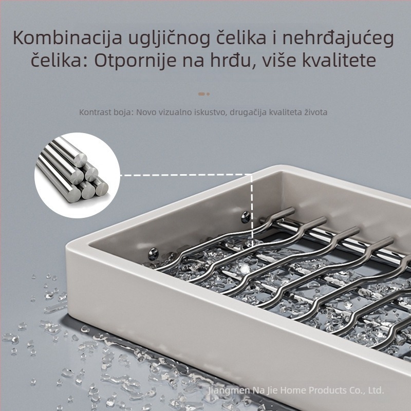 Stalak od nehrđajućeg čelika za kuhinjsku drez, držač posuđa i tanjura, odvodni stalak, višenamjenski, prenosni, bez ugradnje