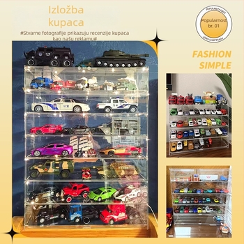Prozirni višeslojni spremnik za pohranu dječjih automobila u mjerilu 1:64