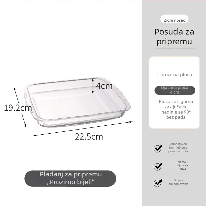 PET plastični zidni višeslojni stalak za kuhinju za posuđe i tanjure