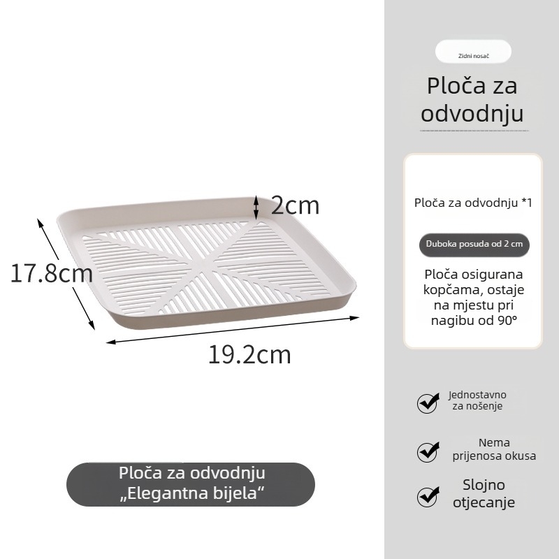 PET plastični zidni višeslojni stalak za kuhinju za posuđe i tanjure