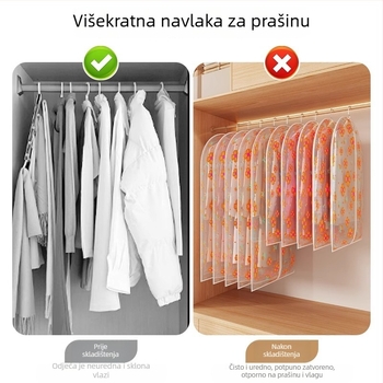 Potpuno zatvoren navlaka za odjeću za vješanje – zaštita od prašine za kapute, jakne i odijela