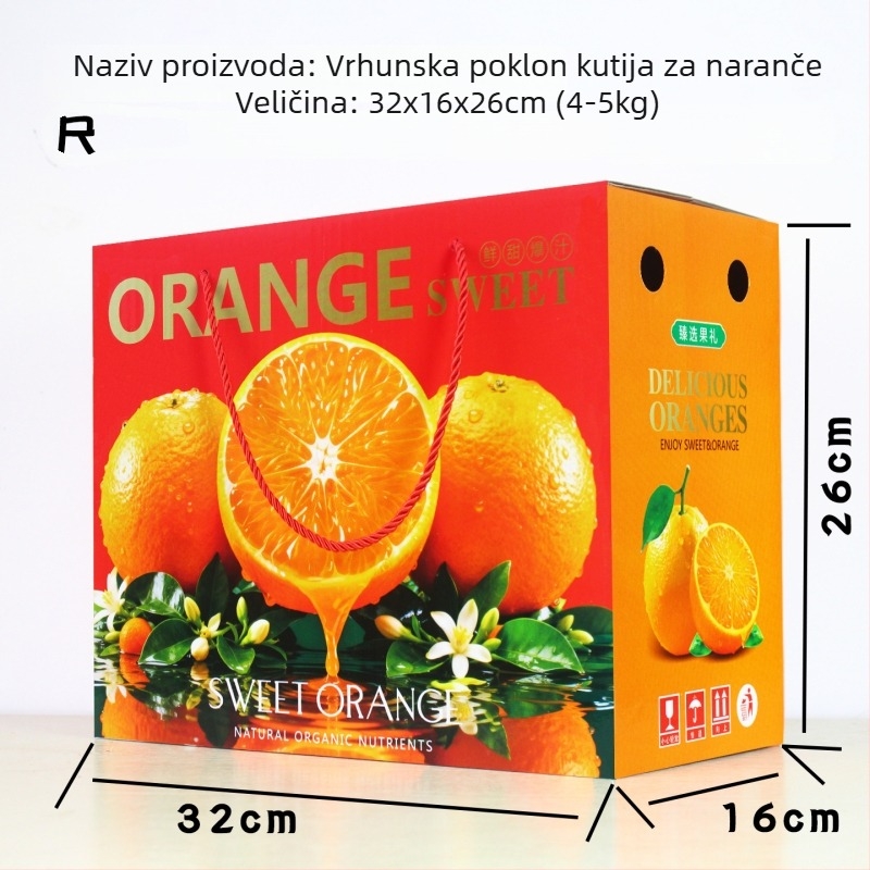 Premium darovna kutija s miješanim narančama u papirnatoj kutiji — Navel naranče, krvave naranče i Ice Sugar naranče